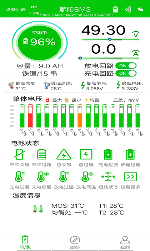 彦阳BMS 安卓版 主界面