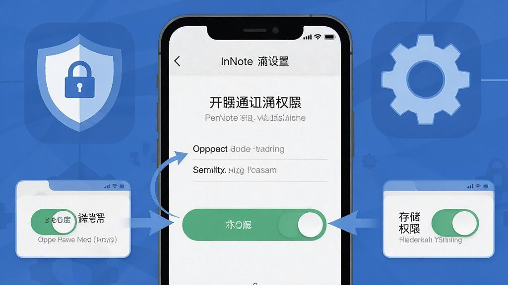 һ��չʾInNote�ʼ�Ӧ�ð�װ�������̵�ʾ��ͼ��������һ���ֻ���Ļ��ʾȨ������ҳ�棬�Ա��м�ͷ����ָ����֪ͨȨ�޺ʹ洢Ȩ�޵Ŀ��ذ�ť�������ж��ƺͳ���ͼ�������ȫ���ã����������ֲ�չʾ������ƽ���̳̲廭��ϸ��ͼ����ȷ�����ʸɾ����޶���Ԫ��