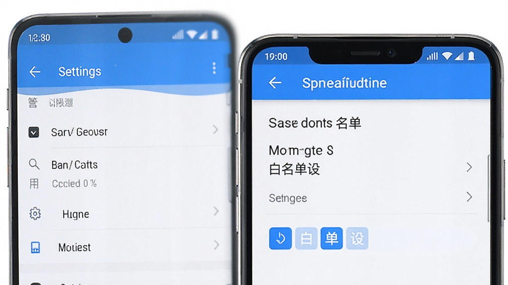 智能伴学安装设置界面,手机屏幕显示权限管理和白名单设置页面,背景为手机系统设置菜单,蓝白配色,简洁排版,画质干净