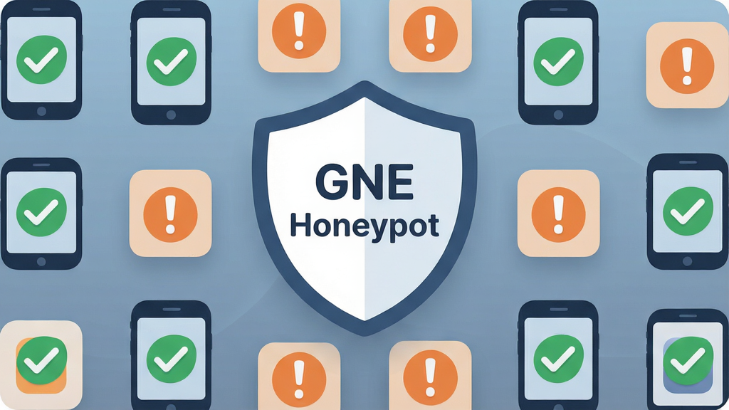 һ��չʾ GNE Honeypot ��������ȫò�Ĳ廭������������һ����Լ�Ķ���ͼ�꣬������д�š�GNE Honeypot����������Χ�����Ŵ����ֻ�Ӧ�õ�С����ͼ�꣬�еķ��鱻��ɫ�Թ���ǣ��еı���ɫ��̾�ű�ǣ���������͵�����ɫ���䣬���ָɾ����࣬����ִ���ƽ����ϸ��Բ�󣬻����������޶���Ԫ��
