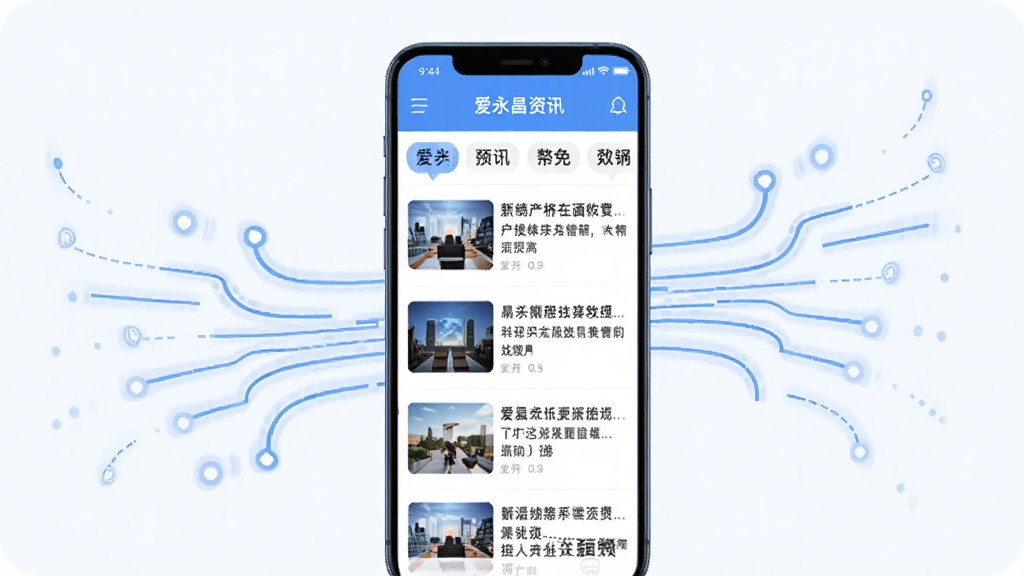 һ��չʾ������App��Ѷҳ��ĳ���ͼ������������һ���ֻ�����Ļ��ʾ��������Ѷ�б����Ϸ��з����ǩ���·��Ǵ�����ͼ��������Ŀ���ֻ��Ա��г������Ϣ������װ�Σ���������죬ɫ��������Ϊ�������ʸɾ����޶���Ԫ��