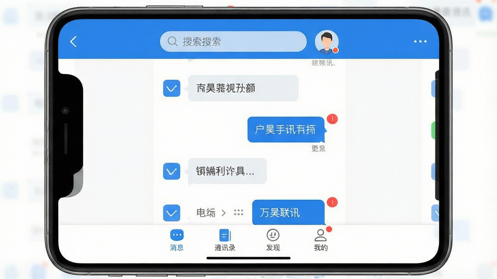 һ��չʾ�����Ѷ�ֻ�APP�������ͼƬ�����������������������б������������������û�ͷ�񣬵ײ�����Ϣ��ͨѶ¼�����ֺ��ҵ��ĸ�ѡ���������Ƽ�࣬����ɫ�Ͱ�ɫΪ��ɫ����ͼ���ƽ���������б����м����Ի����ݺ�δ����ϢС��㡣�����Ǹɾ��İ�ɫ���������ִ�����ˬ�����ֱ�ǩ�����ɼ������ʸɾ����޶���Ԫ�ء�