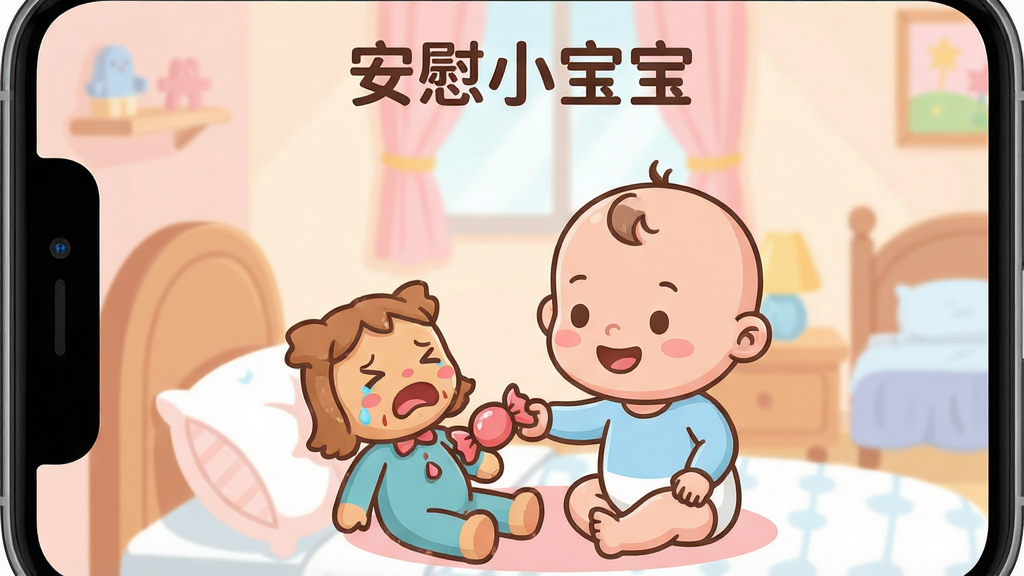 һ�ſ�ͨ�����ֻ���Ļ��ͼչʾ����������ʾ����οС������Ӧ�õ�һ������������һ��С������ɫ���ڸ���������ż�����ǹ�����������͵�����ɫ������Ļ�Ϸ��С���οС���������֣�����Ϊ�ֻ��������չʾ�����Ϊ��ƽ��ͨ��ϸ��Բ��ɰ������ʸɾ��������޶���Ԫ�ء�