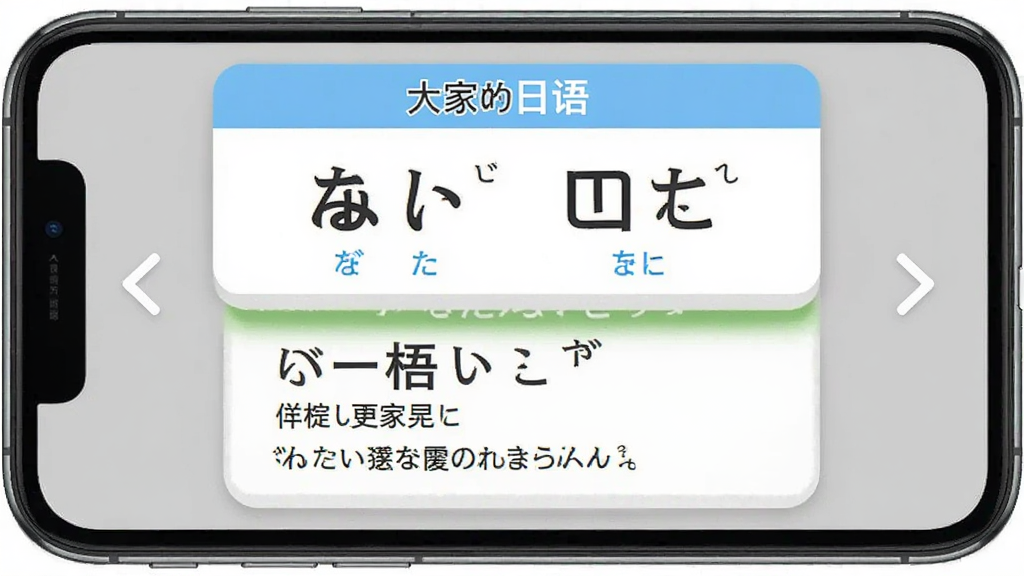 һ��չʾ����ҵ����App�����������ܵ�ͼƬ���������ֻ���Ļ��ʾһ�ŵ��ʿ�Ƭ�����������ĵ��ʺͼ���ע����������������������䣬����Ϊ��Ƭ���С��������л���ͷ���Ű��࣬����ƽ����ϸ���Ͽ�Ƭ��Ե����΢��Ӱ�����ʸɾ��޶���Ԫ��