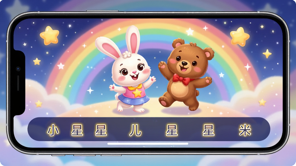 �������App�ĸ���ģʽ���棬�������ֻ�������ʾ����Ļ�����ǿ�ͨС���Ӻ�С��������Ķ������·������ָ����ĸ�������������ΪС���ǣ��������λõ��ǿպͲʺ磬���Ϊ��ͯ�廭�磬ɫ��������ͣ����ʸ��壬�޶���Ԫ��
