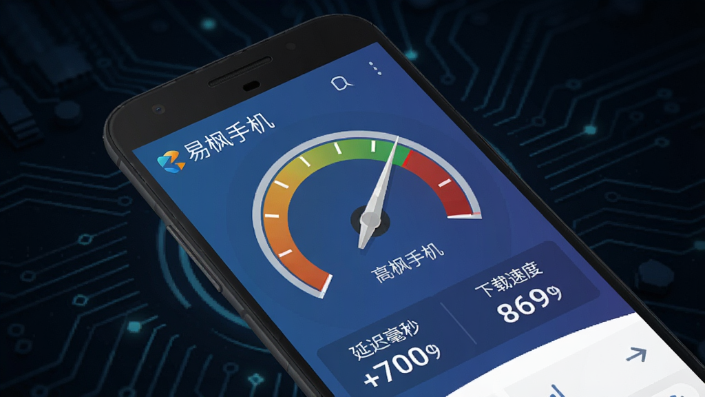 һ��չʾ���׷��ֻ���APP������ٹ��ܵ�ͼƬ��������һ����׿�ֻ�����Ļ��ʾ���׷��ֻ����Ĳ��ٽ��棬һ��Բ�ε��Ǳ���ָ��ָ����������·���ʾ�ӳٺ������������ٶ���ֵ����������ɫ�Ƽ��з�񣬲��ñ�ƽ����ƣ�ϸ�����������ʸɾ����޶���Ԫ�ء�