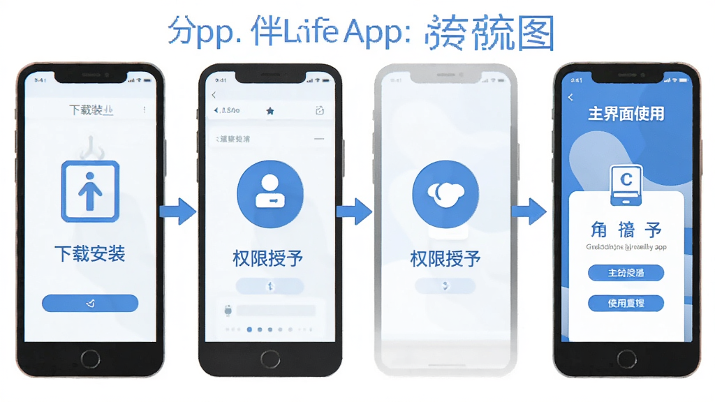 ������App��װʹ������ͼ���ֻ���Ļչʾ�����ذ�װ��Ȩ�������ٵ�������ʹ�õķֲ�����ʾ��ͼ��ÿһ�����м���ͼ�������˵����������ɫ��������ƽ����Ʒ�񣬻��������ɾ���������������