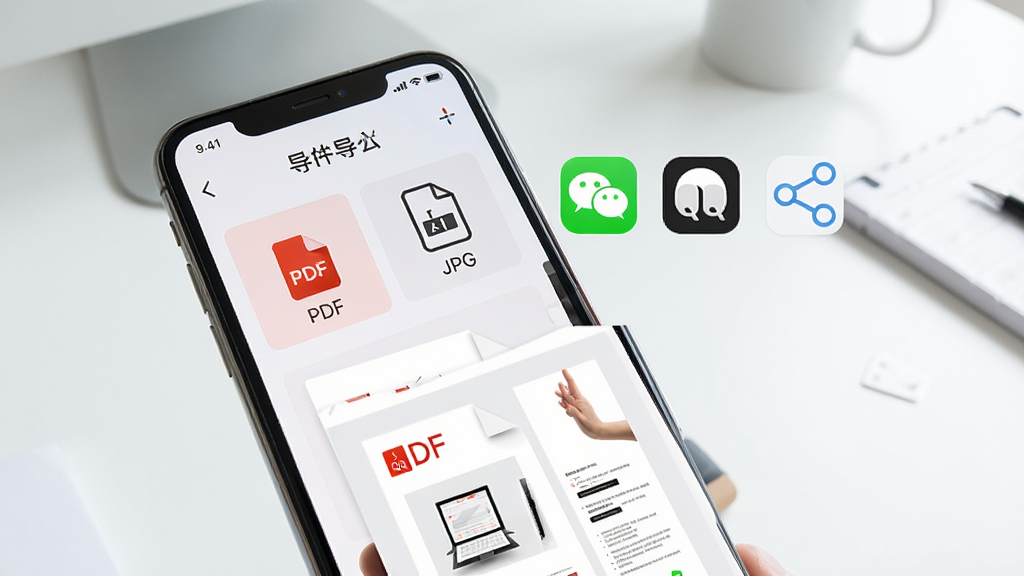 һ��չʾȫ���ļ�ɨ��PDF������������ܵĳ���ͼ��������һ���ֻ���Ļ��ʾ���ļ��������棬��PDF��JPG��ʽѡ��Ա��з�����΢�š�QQ���罻������ͼ�꣬�ֻ��·������ɵ�PDF�ļ�Ԥ��ͼ�������Ǹɾ�����������������죬ϸ�����������ʸɾ����޶���Ԫ��