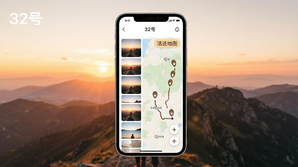 һ��չʾ��32�š�App������㼣��ͼ��ͼƬ�������������ֻ���Ļ��ʾ��Ƭ�ٲ����͵�ͼ�켣������Ϊ�ֻ����С�������ɽ���ճ��������ů���ɣ�ϸ�ڰ�����Ƭ����ͼ����ͼ�ϵ��㼣��ͻ���ڱ�ǩ�����ʸɾ��������޶���Ԫ��