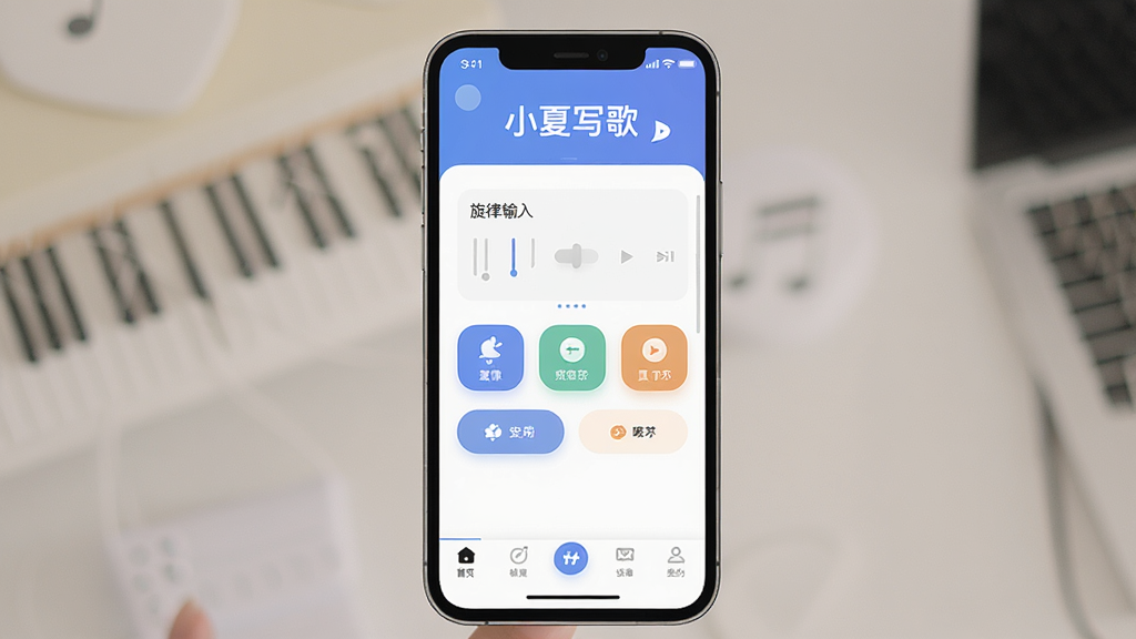 һ��չʾ��С��д�衱��������ȫò��ͼƬ���������ֻ���Ļ����Ļ����ʾ��С��д�衱App�������棬���沼�ְ����������⡰С��д�衱���м������������ͼ������ܰ�ť���ײ��ǵ��������Ű��࣬����ִ���ƽ��ϸ��Բ�󣬻��ʸɾ����޶���Ԫ�ء�
