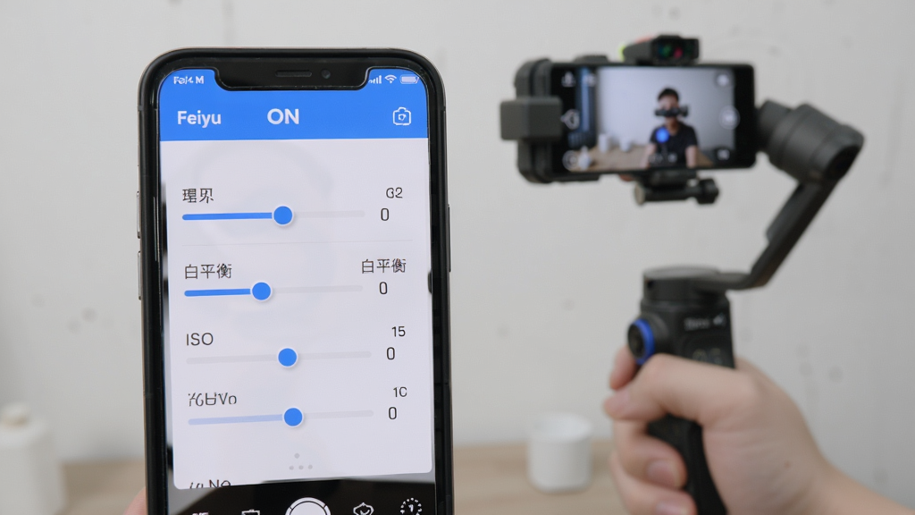Feiyu ON ����������ڽ���չʾ���ֻ���Ļ��ʾ�ع⡢��ƽ�⡢ISO�Ȳ������飬����Ϊ�ֳ���̨���㳡����UI��Ƽ���ִ�����ɫ��׺�����ֺ��������������ɾ��޶���Ԫ��