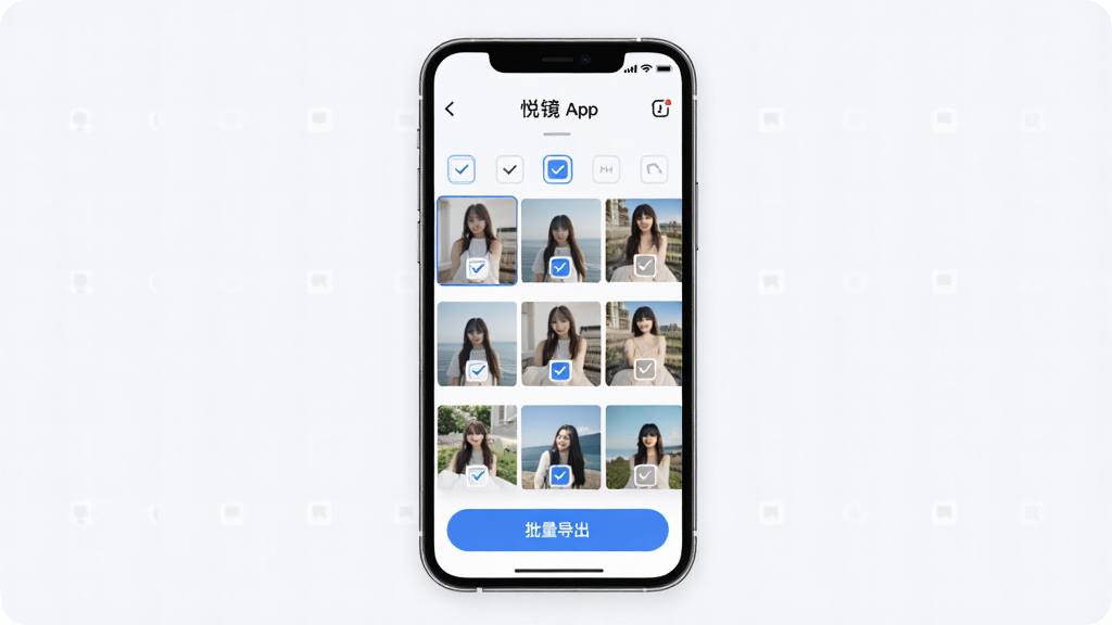 һ��չʾ���þ���App�����������ܵ�ͼƬ���������ֻ���Ļ��ʾ����ѡ���棬������Ƭ����ѡ���·��С�������������ť��������Ƽ�࣬������ɫ��Ϊ��������ִ������ʸɾ����޶���Ԫ�ء�