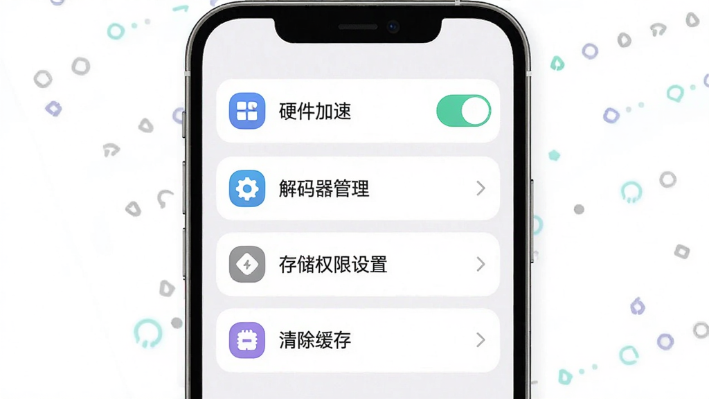 һ��չʾ����App���ý����ͼƬ������Ϊ�����ֻ�����Ļ����ʾ���ò˵��б�������Ӳ�����ٿ��ء��������������洢Ȩ�����á���������ѡ�ÿ��ѡ������ж�Ӧ��ͼ�꣬�����Ű�����������ִ���ƽ����ϸ��Բ�󣬻��ʸɾ����޶���Ԫ�أ����������ɱ�
