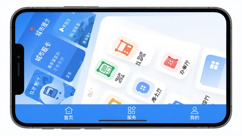 ��������APP������ȫòչʾ���������ֻ���Ļ����ʾ����ɫ����Ӧ�ó�����棬�����Ϸ��ǳ��з���Ƭ�����м��ǹ���ɨ��Ͱ��´���ͼ����󣬵ײ�����ҳ�������ҵ�����������ǩ���Ű���������������ִ���ƽ����ϸ��Բ��ɾ������ʸ����޶���Ԫ��