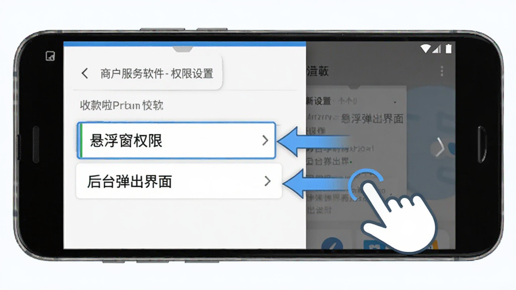 �տ���APP-�̻��������������������������棬������һ����׿�ֻ���ʾȨ������ҳ�棬������ע�ˡ�������Ȩ�ޡ��͡���̨�������桱����ѡ��Ա�����ָ���������ͼ�ꡣ�������࣬����ɫ������������ָʾ��ͷ�����ʸɾ��޶���Ԫ�ء�