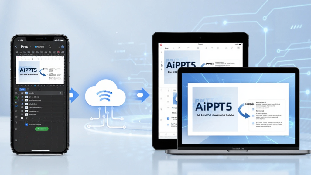 AiPPT5.0 �ƶ�ͬ����Э������չʾ������������ֻ���Ļ��ʾPPT�༭���棬�Ҳ���ƽ��ͱʼǱ�������Ļͬ����ʾͬһ����ʾ�ĸ壬�м����ƶ�ͼ���ͬ����ͷ���ӣ������Ǽ��ĿƼ��������ɫ���������������޶���Ԫ��