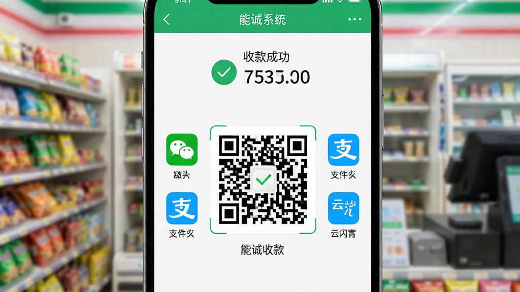 ��ͼ��ʾ�ʣ�һ���ֻ���Ļ��д����ʾ���ܳ�ϵͳ�����������棬������һ����Ŀ�ľۺ��տ��ά�룬��Χ������΢�š�֧��������������ͼ�꣬��Ļ�Ϸ���ʾ���տ�ɹ�������ɫ�Թ��ͽ��������黯�ı�������ܣ����дʵ�Ƽ��У����������ɾ����޶���Ԫ��