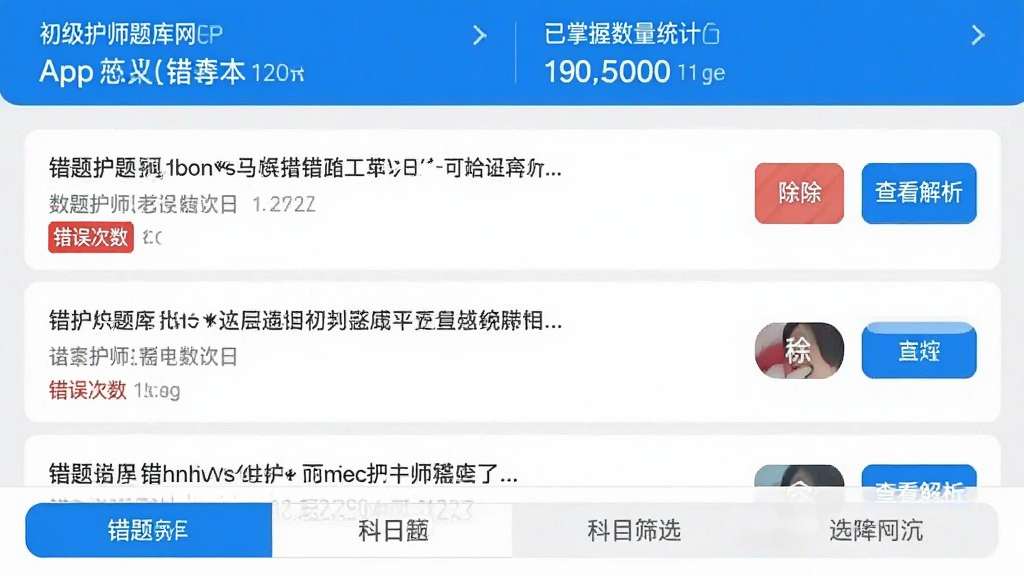 ������ʦ�����APP���Ȿ���棬������ʾ��������������������ͳ�ƣ��м��б�չʾ������ĿժҪ�ʹ��������ǩ���Ҳ����Ƴ��Ͳ鿴������ť���ײ��а���Ŀɸѡ��ѡ�����������ˬ�����׻���ɫ�����ʸɾ��޶���Ԫ��
