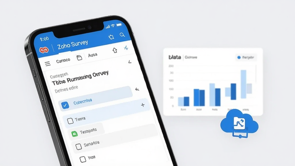 һ��չʾZoho SurveyӦ�����ʾ��༭�����ͼƬ����������һ�������ֻ�����Ļ����ʾ�����ڱ༭���ʾ���Ŀ����קѡ��Ա�������ͼ�����ƶ�ͬ����ͼ�꣬��������͵�ǳ��ɫ����������񣬻��������ɾ�
