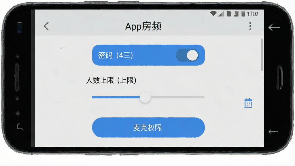 һ�š�4iͬƵ��App�����������Ľ�ͼ���ʾ��ͼ����������һ̨��׿�ֻ�����Ļ��ʾ����������壬�����뿪�ء��������޻��顢��˷�Ȩ�ް�ť�����汳����ǳ��ɫ����ť����ɫԲ�Ǿ��Σ����ֱ�ע������������ƽ�����ʸɾ�����������