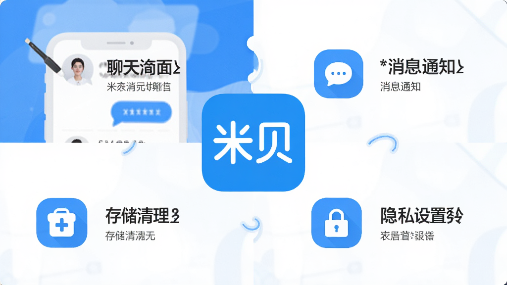 һ��չʾ�ױ�App������ɫ����Ϣͼ�������Ϊ�ĸ���飬�ֱ�չʾ������桢��Ϣ֪ͨ���洢��������˽����ͼ�꣬�������ױ�Logo�����ͳһΪ��ƽ����ƣ�������ɫ�����ֱ�ע���������ʸɾ����޶���Ԫ��