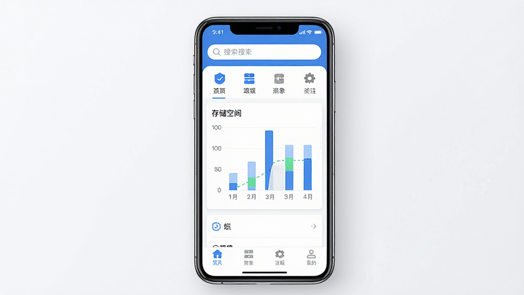 һ��չʾe�ܼ������������ͼƬ�������������ֻ���Ļ����Ļ����ʾe�ܼ�APP����ˬ���棬�������������͹���ͼ�꣬�в��Ǵ洢�ռ���ӻ�ͼ�����ײ��ǹ��ܵ����������������ִ���������ɫΪ���������ɾ��������������޶���Ԫ��