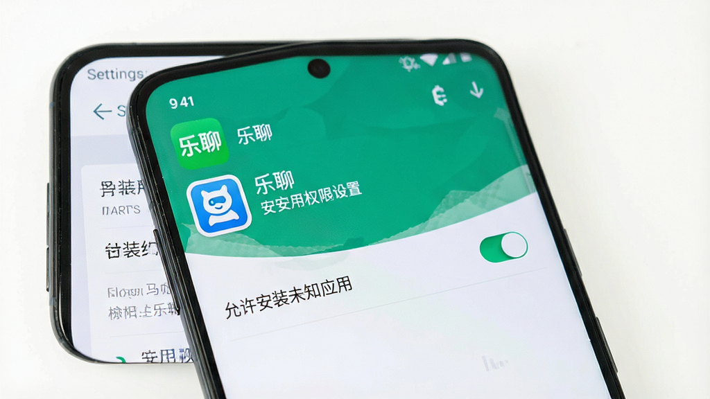 һ��չʾ�ֻ���װӦ��Ȩ�����õ�ͼƬ��������һ���ֻ���Ļ����Ļ����ʾ�����ġ�APP�İ�װȨ�����ý��棬�С�������װδ֪Ӧ�á��Ŀ��ذ�ť���������ֻ�ϵͳ����ҳ�棬��������ˣ�ϸ�����������ʸɾ����޶���Ԫ��
