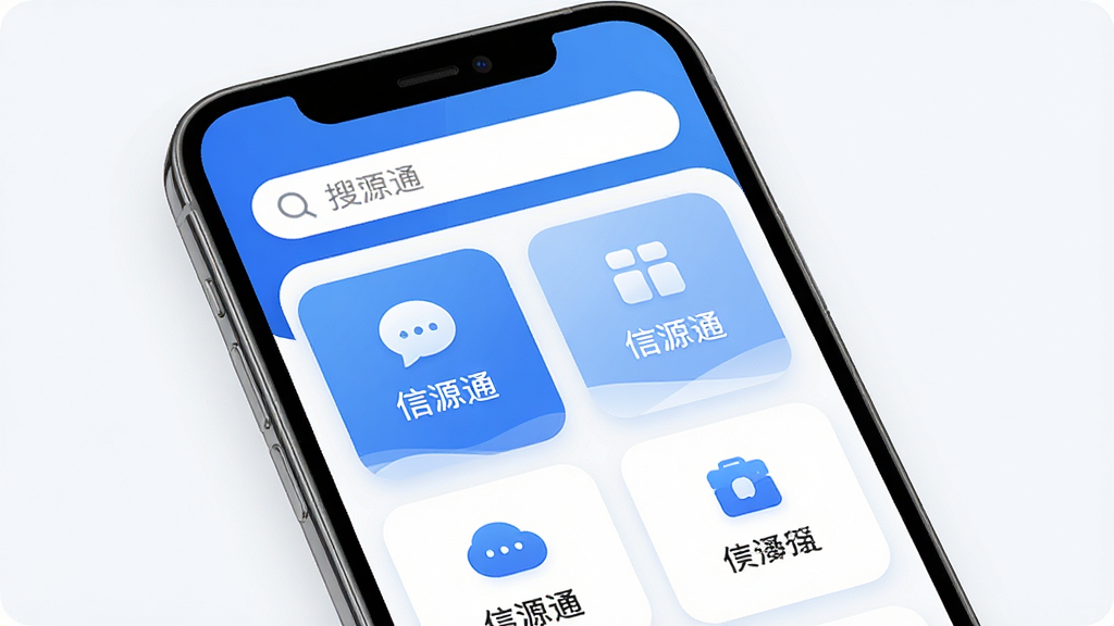 ��Դͨ Ӧ��������չʾ��������һ�����������ֻ���Ļ����Ļ����ʾ��ԴͨAPP����ҳ�����ֲ��ö�����������·�����ģ�鿨Ƭʽ���У��Ű������ɾ�������ִ���ƽ����ϸ����ͼ��Բ����ɫ������Ϊ��ɫ�������ʸ��壬�ɾ����޶���Ԫ�أ���Ļ��������ʾ����Դͨ��������