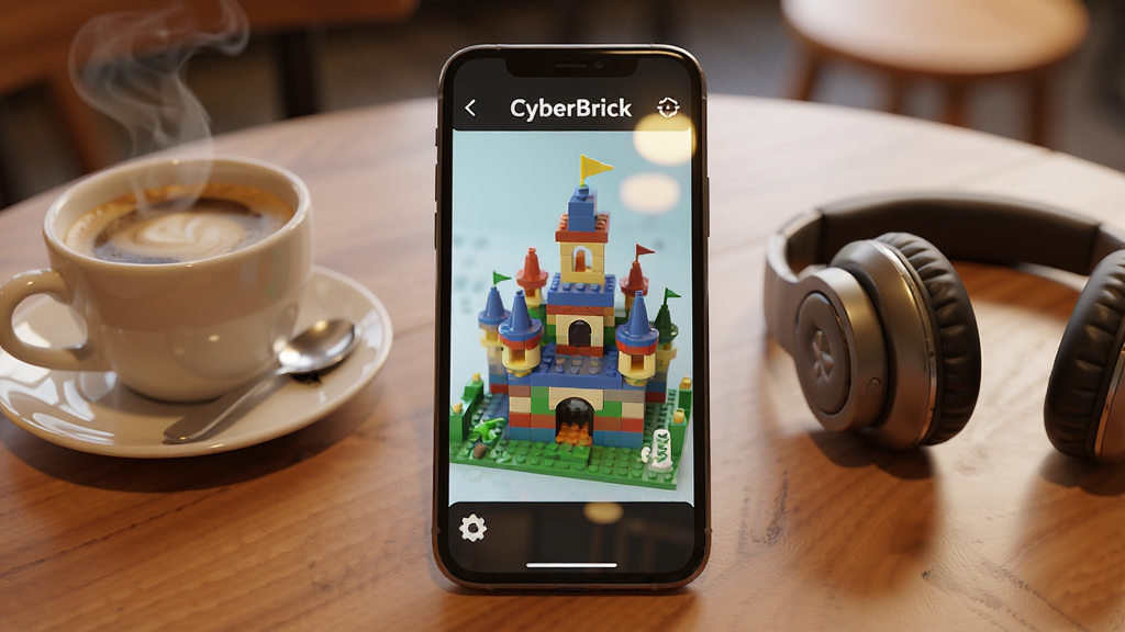 һ��չʾCyberBrick����ʹ�ó�����ͼƬ��������һ���ֻ���Ļ��ʾ�Ŵ�õĻ�ľ�Ǳ����ֻ��Ա߷���һ�����Ⱥ�һ�������������ǿ����������棬�������ֻ����У����ȺͶ�����Ϊ��׺�����࣬�������ů�������Ӱ�磬ϸ�����ܿ����ֻ���Ļ�ķ���Ϳ��ȵ����������ʸɾ��޶���Ԫ�أ�ͼƬ�д�����