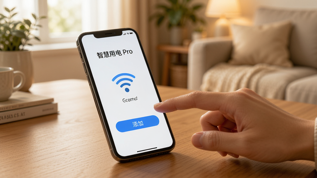 һ���ֻ����������ϣ���Ļ����ʾ���ǻ��õ� Pro�����豸��������ҳ�棬ҳ����WiFi�ź�ͼ��������豸��ť���Ա���һֻ����׼�������Ļ����������ܰ�ļҾӻ�����ɫ����ů��������������������