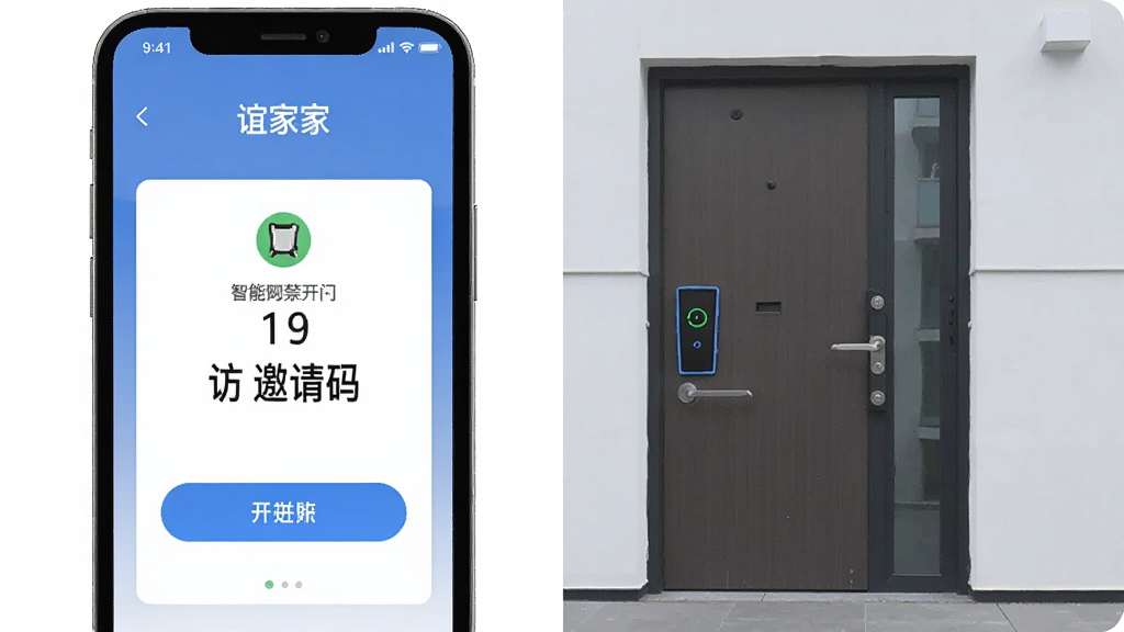 ���APP�����Ž����Ź���ʾ��ͼ���������ֻ���Ļ��ʾ�Ž����Ű�ť�ͷÿ���������棬�ֻ��Ա���һ�ȴ��Ž����������ִ���Ԣ���ţ�����Ϊ�ֻ����������ң����Ƽ��б�ƽ����ϸ�����������ʸɾ��޶���Ԫ��