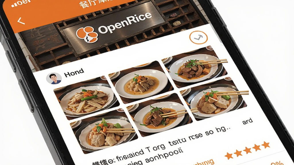 OpenRice Ӧ���ڲ�������ҳ�棬����չʾ�ֻ���Ļ��д����Ļ���ǲ�����Ϣҳ�������в���������Ƭ���м����û��ϴ��Ķ��Ų�Ʒʵ��ͼ���г������·�������ʳ�����������ǣ������԰�ɫΪ�ף���ɫ��׺�������ˬ�ɾ�������ϸ�壬�޶���Ԫ��