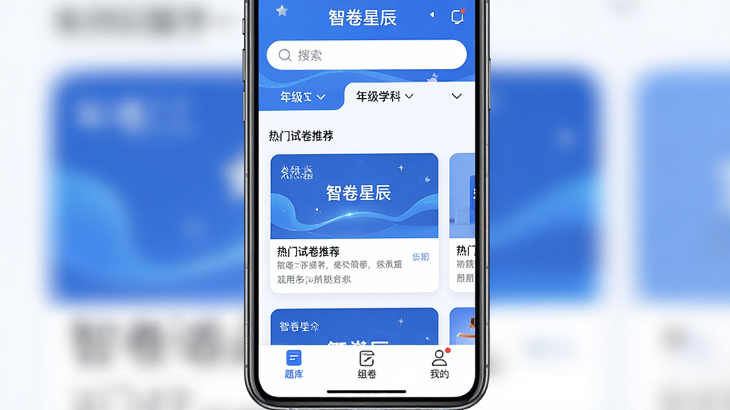 �Ǿ��ǳ� �����������ͼ�������������ֻ���Ļ����Ļ��չʾ�Ǿ��ǳ�App����ҳ���֣���������������꼶ѧ��ɸѡ��ǩ���м��������Ծ��Ƽ���Ƭ���ײ�Ϊ��⡢������ҵ�����������ť������������ˬ������ɫ�Ͱ�ɫΪ��ɫ�����������������ɼ����Ǿ��ǳ������������ʸɾ��޶���Ԫ�أ���ƽ�����
