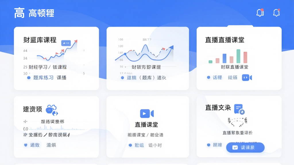 �߶�App�ٷ�������ȫòչʾ�������ƾ�ѧϰ�γ̡������ϰ��ֱ�����õȺ��Ĺ���ģ�飬������������ɫ�Ͱ�ɫΪ��ɫ����������ִ��������������򣬻��ʸɾ��޶���Ԫ��