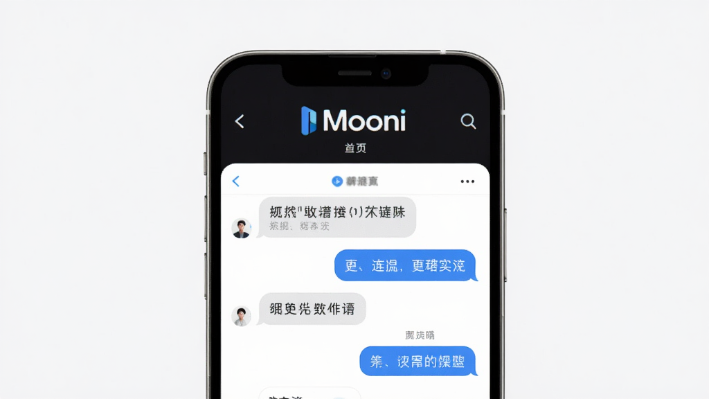 һ��չʾMooniӦ����������ֻ�����ͼ������������Mooni�ĶԻ����棬������ʾMooni��־�������ɾ���࣬����ͻ���ֻ���Ļ���ݣ����־��У��Ű�����������ִ��Ƽ��У�ϸ������Ļ�����������ɼ������ʸ��壬�ɾ��޶���Ԫ��