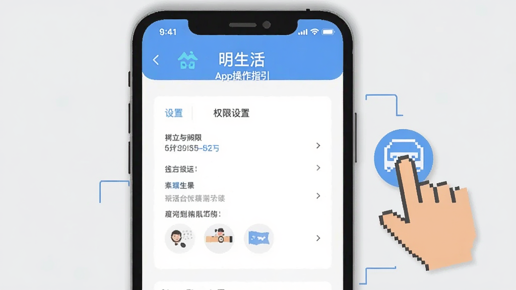 �������App����ָ�����棬�ֻ���Ļ��ʾȨ������ҳ�棬�Ա�����ָ���ͼ�꣬����Ϊǳ��ɫ����ƽ����񣬱�ע���������ʸɾ�