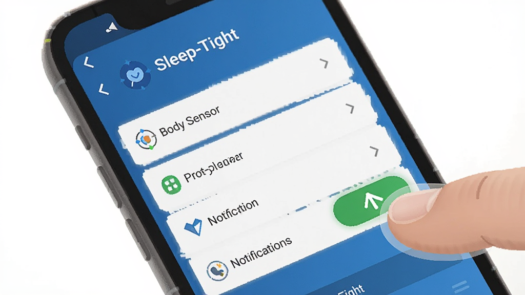 һ��չʾ Sleep-Tight ���ֻ��ϰ�װ��Ȩ�����ý����ͼƬ���������ֻ���Ļ��ʾ Sleep-Tight ��Ȩ�������б��������崫�������洢��֪ͨ��ѡ��Ա�����ָ���������ʾ�⣬�������ֱ�ۣ�ϸ�ڸɾ����޶���Ԫ��
