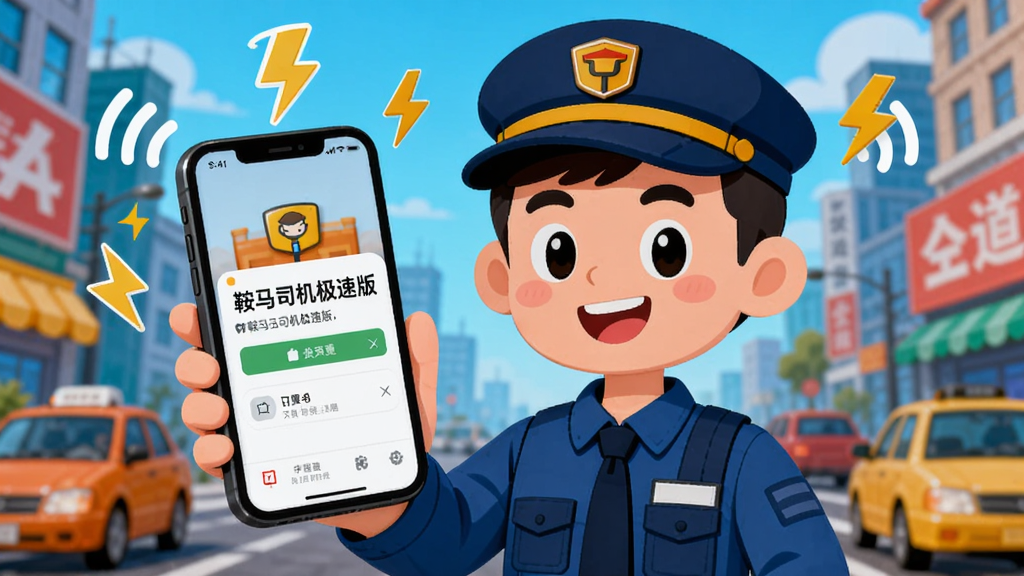 һ��AI���ɵĲ廭������������һ������˾����װ�Ŀ�ͨ������������ֻ����ֻ���Ļ����ʾ������˾�����ٰ桱�Ķ���֪ͨ��������Χ������������ź��źŲ��ƣ������Ƿ�æ�ĳ��нֵ�������ƽ����ɫ��������ϸ�ڸɾ����䣬��������������