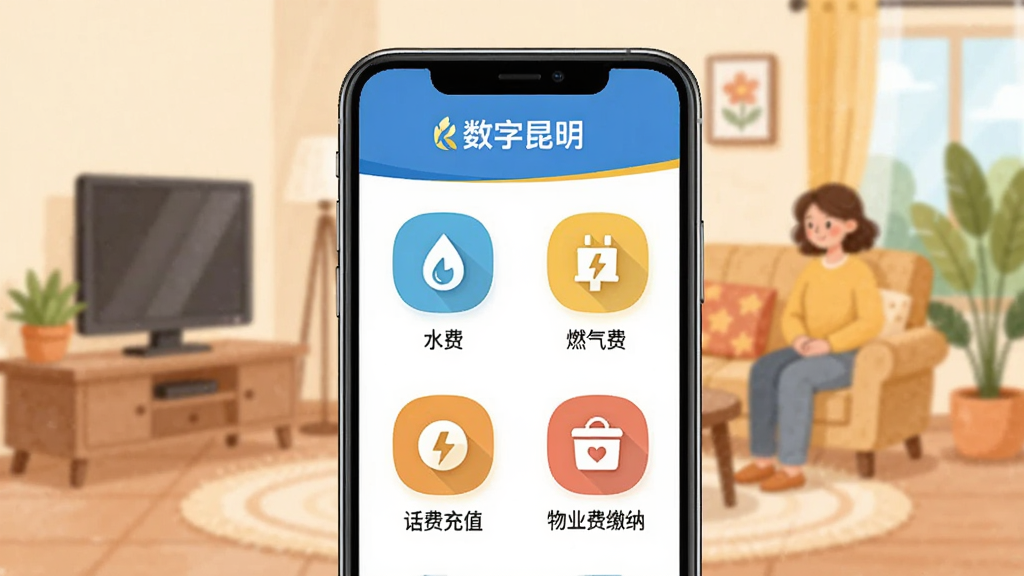 һ����������APP����ɷѹ��ܽ����չʾͼ����Ļ����ʾ��������������ʶ���������ˮ�ѡ���ѡ�ȼ���ѡ����ѳ�ֵ����ҵ�ѽ��ɵ�ͼ�꣬��������ܰ�ļ�ͥ������廭������׺ͼ�࣬������ɫ�����ʸɾ�����