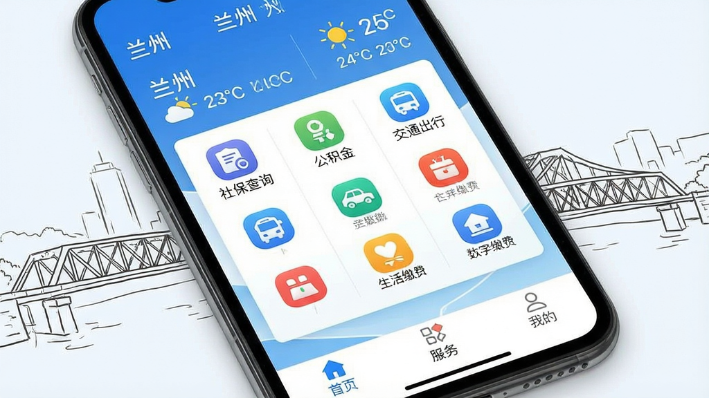 һ���ֻ���Ļ��д����Ļ����ʾ���������ݡ�App�������棬��������ɫ�Ͱ�ɫΪ��ɫ����������ʾ�����ݡ�������������Ϣ���м��ǾŹ�����ͼ�꣬�������籣��ѯ���������𡱡���ͨ���С�������ɷѡ��ȣ��ײ��С���ҳ�������񡱡��ҵġ�������������������������ɽ�ŵļ�ʻ������������ִ������������ɾ����޶���Ԫ��