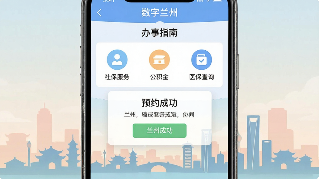 һ���ֻ���Ļ��ʾ���������ݡ�App���������ҳ�棬ҳ�涥��д�š�����ָ�ϡ����·��С��籣���񡱡������𡱡�ҽ����ѯ���ȷ���ͼ�꣬�м䵯��һ����ԤԼ�ɹ�������ʾ�򣬱��������ݵĳ��м�Ӱ������ƽ������ɫ��ͣ���������������Ԫ��
