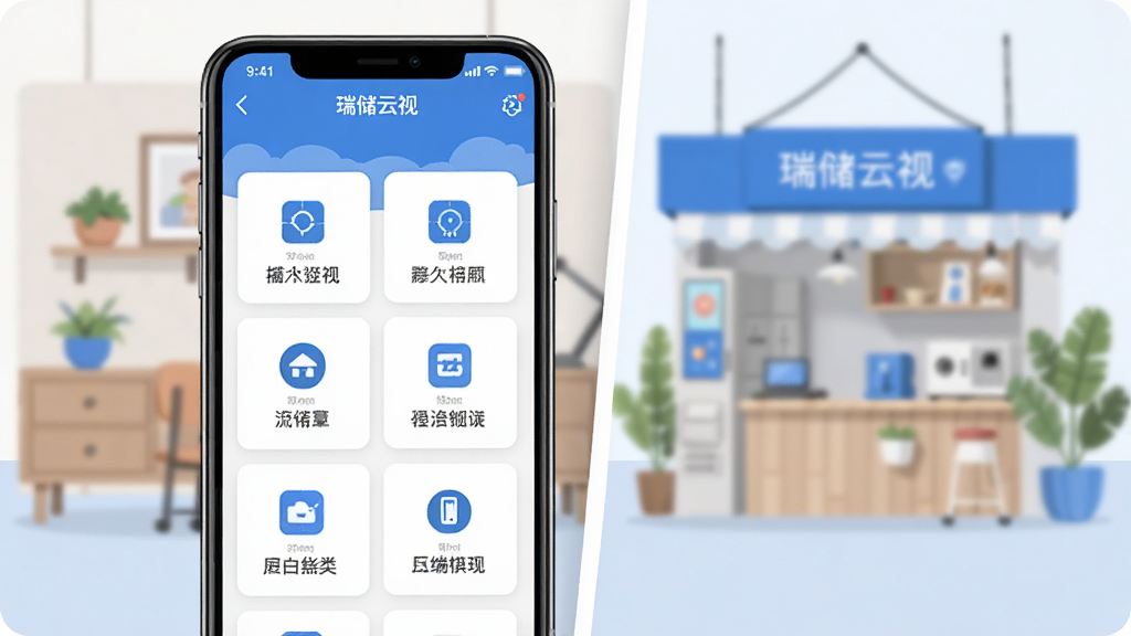 һ��չʾ�����Ӷ��豸�������ܵ�ͼƬ��������һ���ֻ���Ļ��ʾ������App���豸�б�ҳ�棬�ж���豸��Ƭ���У�ÿ����Ƭ���Զ������ƺ�ͼ�꣬�����Ǽ�ͥ��С�����̵ļ򻯳�������������ɫ�����ף�ϸ�����������ʸɾ����޶���Ԫ��