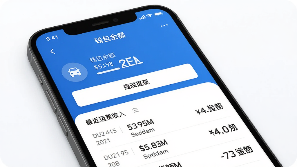 �˵ı�˾��APP�˷ѽ���ҳ���ͼ���ͼƬ������չʾһ���ֻ���Ļ����Ļ����ʾǮ���������ְ�ť���·���������˷������б���ÿ����ʾ���ڡ���Դ��Ϣ�ͽ����岼�ּ�࣬��ɫ��Ϊ��ɫ�Ͱ�ɫ������������Ŀ������ִ���ƽ�������ʸɾ��޶���Ԫ�ء�