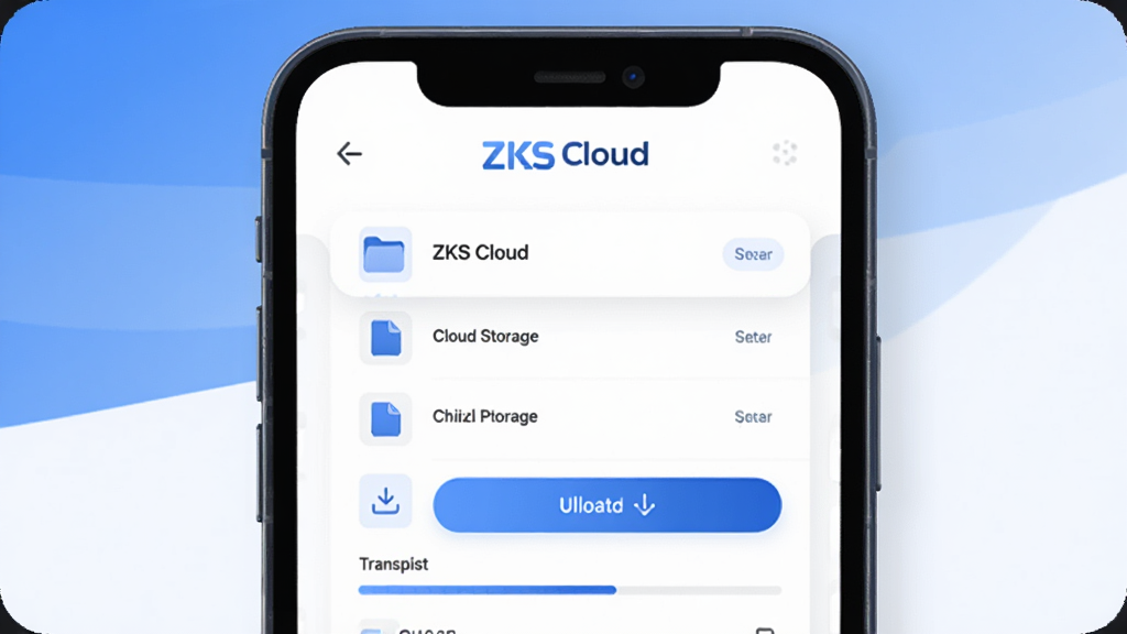 ZKS CloudӦ��������չʾ�������������ֻ���Ļ����Ļ����ʾ�ƴ洢������壬������ZKS Cloud��־���м����ļ��б����ϴ���ť���ײ��д���������������Ǽ������׽��䣬����ִ���ƽ��ϸ��Բ�󣬻��ʸɾ������޶���Ԫ��