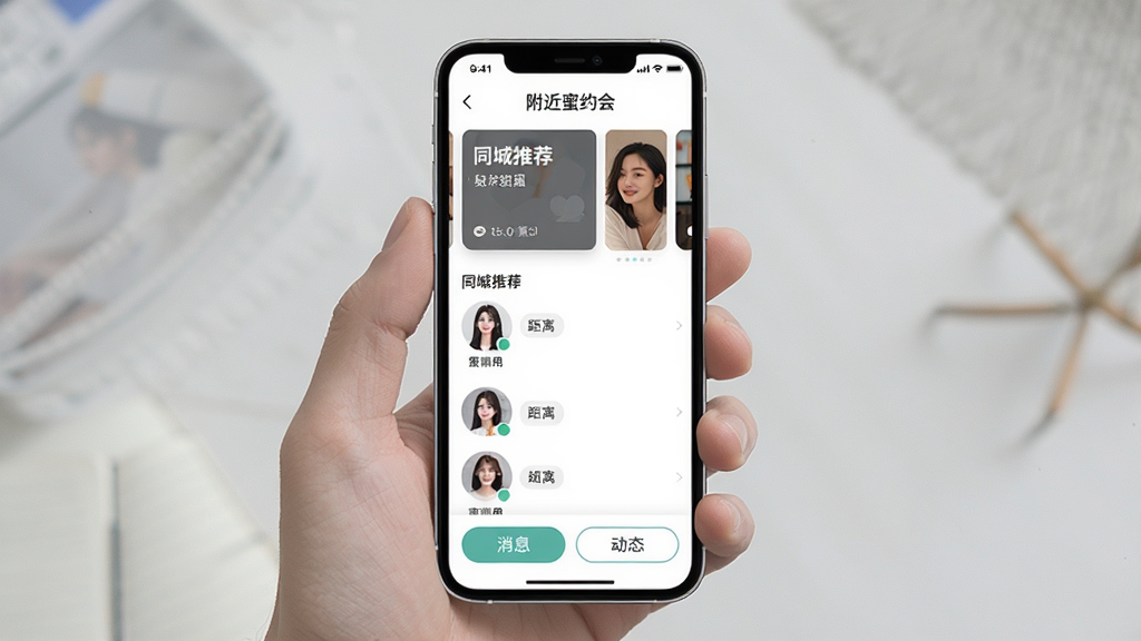 һ���ֻ���Ļչʾ���棬��Ļ�����ǡ�������Լ�ᡱӦ�õ���ҳ��������ʾͬ���Ƽ���Ƭ���м����û�ͷ���б��;����ǩ���ײ�����Ϣ�Ͷ�̬��ť�����岼������������Լ�ִ������ʸɾ��޶���Ԫ��