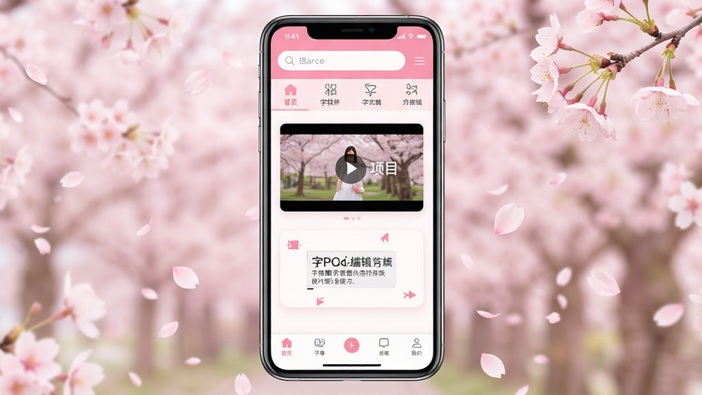 ӣ����Ļ����������ȫòչʾ�������������ֻ���Ļ����Ļ����ʾӣ����ĻAPP����ҳ���������������͹��ܷ����ǩ���м�����Ƶ�������Ļ�༭�Ĺ�����ڣ��ײ��ǵ�����������ɫ���Է�ɫ�Ͱ�ɫΪ����������ӣ������Ʈ���Ψ��������������¼�Լ�����ʸɾ��������޶���Ԫ��