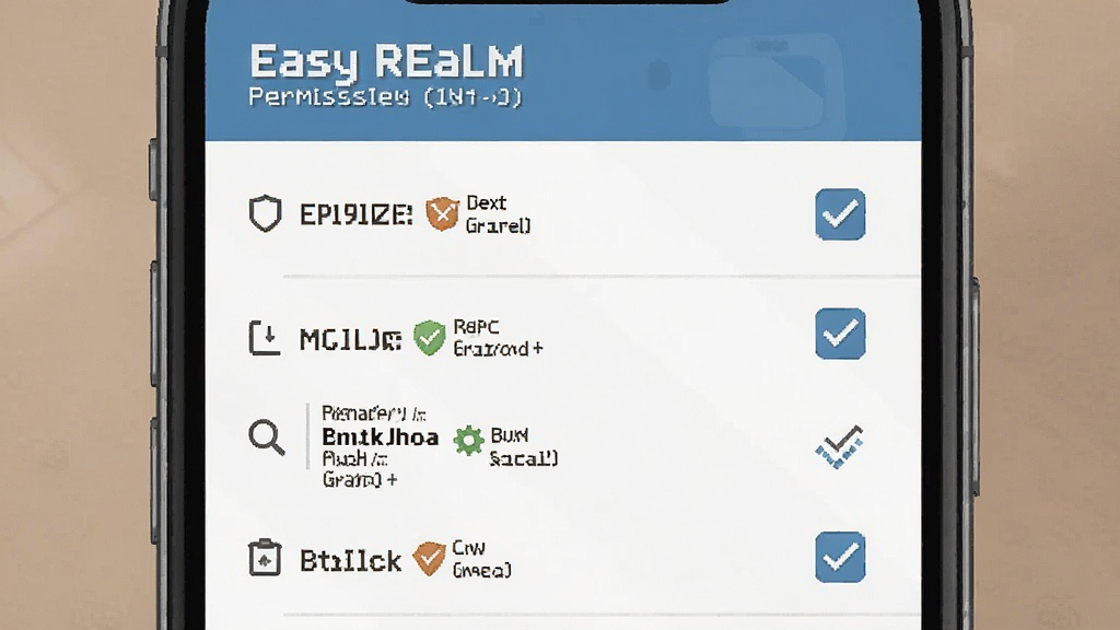 һ��Easy RealmȨ�����ý����ʾ��ͼ���������ֻ���Ļ������ΪȨ���б����Ű�����������࣬ϸ���й�ѡ״̬ͼ�꣬���ʸɾ��޶���Ԫ�ء�
