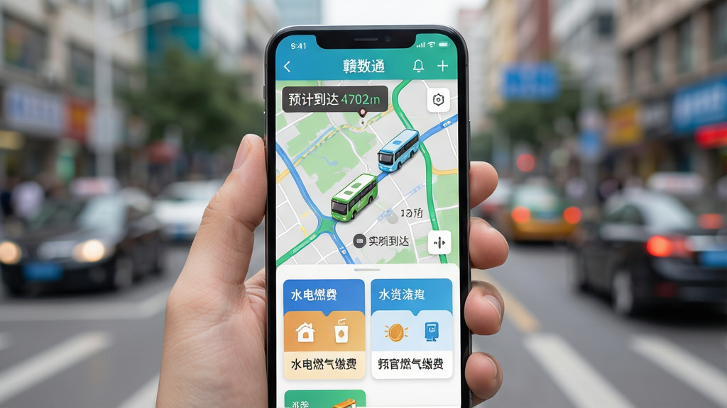 һ��չʾ������ͨ��App������������ܵ�ͼƬ����������Ϊ�ֻ���Ļ����Ļ����ʾʵʱ������ͼ���棬��ͼ�����ƶ��Ĺ�����ͼ���Ԥ�Ƶ���ʱ�䣬�·���ˮ��ȼ���ɷѵĿ�Ƭ��ڡ����ֲ����ֳ��ֻ�����д�ӽǣ�������ģ���ĳ��нֵ������Ϊ����Ƽ��磬ɫ��������ϸ�����������ʸɾ����޶���Ԫ�ء�