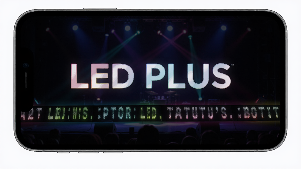 һ��չʾLED PLUS������������ֻ�����ͼ���ֻ���Ļ��ʾ�š�LED PLUS�������͹�����ɫ���������֣������ǰ�ɫ������̨��Χ���������ֻ������־��У��Ű��࣬����ִ���ƽ��ϸ�����޺��Ч�������������ɾ����޶���Ԫ��