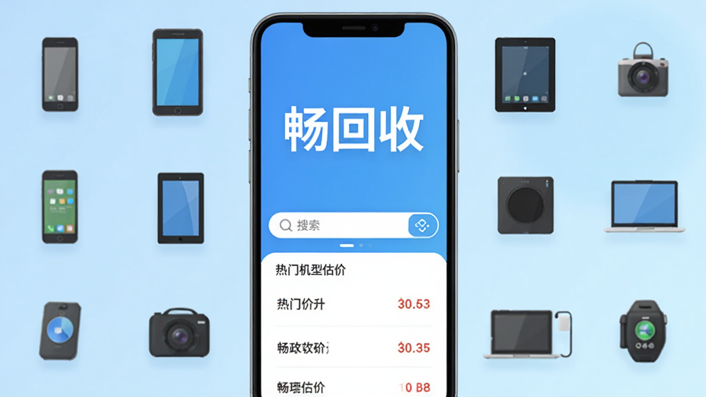 畅回收软件主界面展示,手机屏幕中央显示